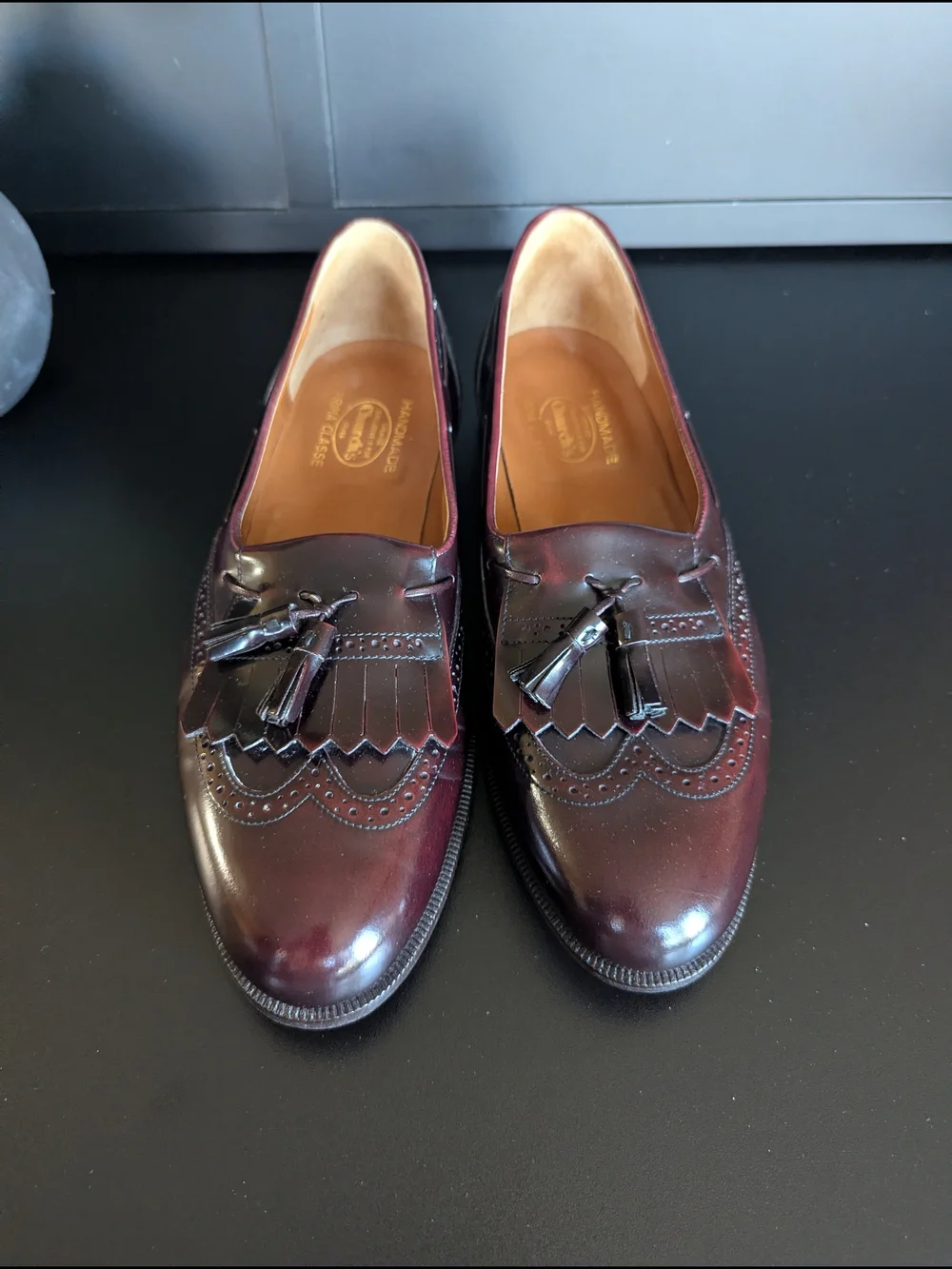 Church's Burgundy Tassel Kiltie Loafers